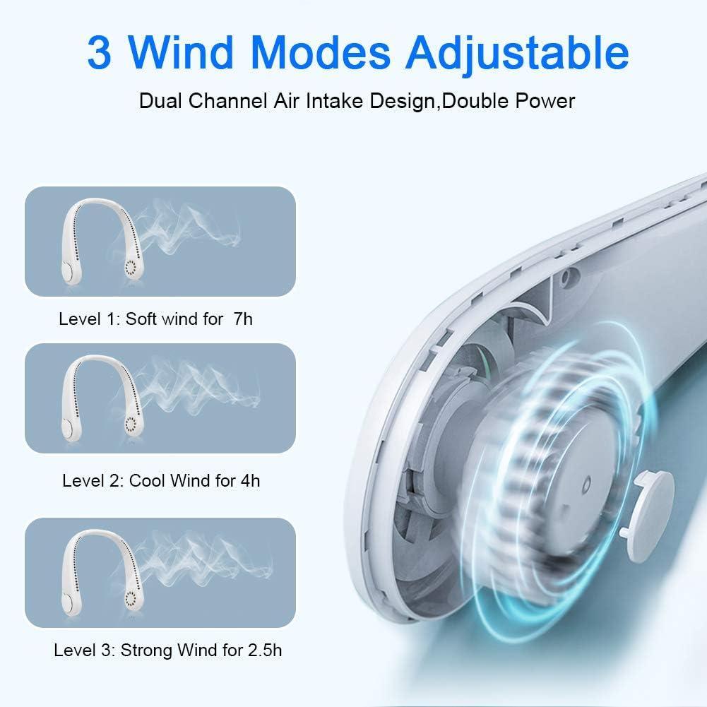 Sleek Portable USB Neck Fan with Humidifier & Ambient Light