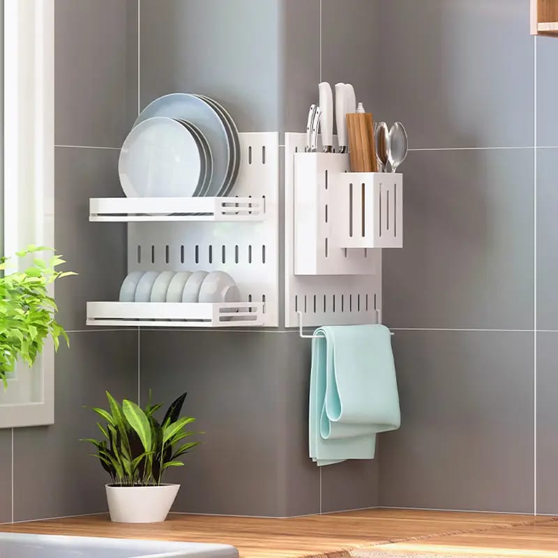 Wall-Mounted Stainless Steel Kitchen Rack 30cm x 9cm