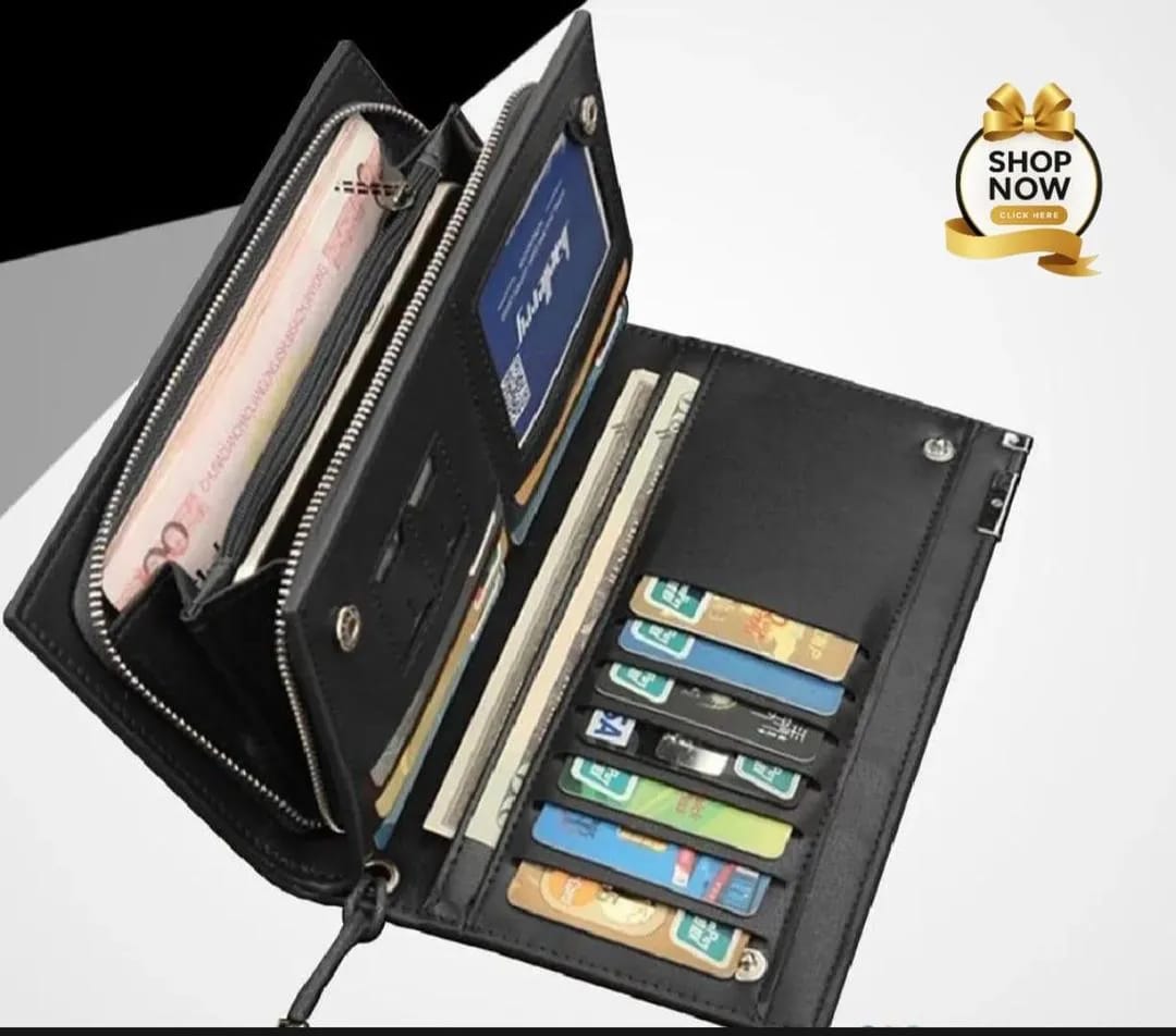 Premium Leather Clutch Wallet for Men &amp; Women – Slim, Elegant &amp; Multi-Compartment Organizer