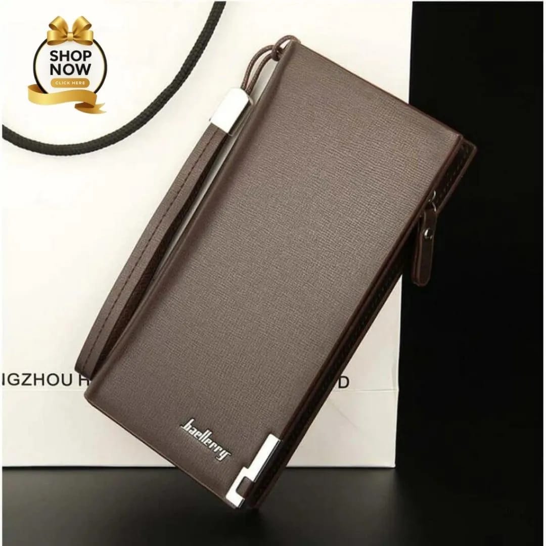 Premium Leather Clutch Wallet for Men &amp; Women – Slim, Elegant &amp; Multi-Compartment Organizer