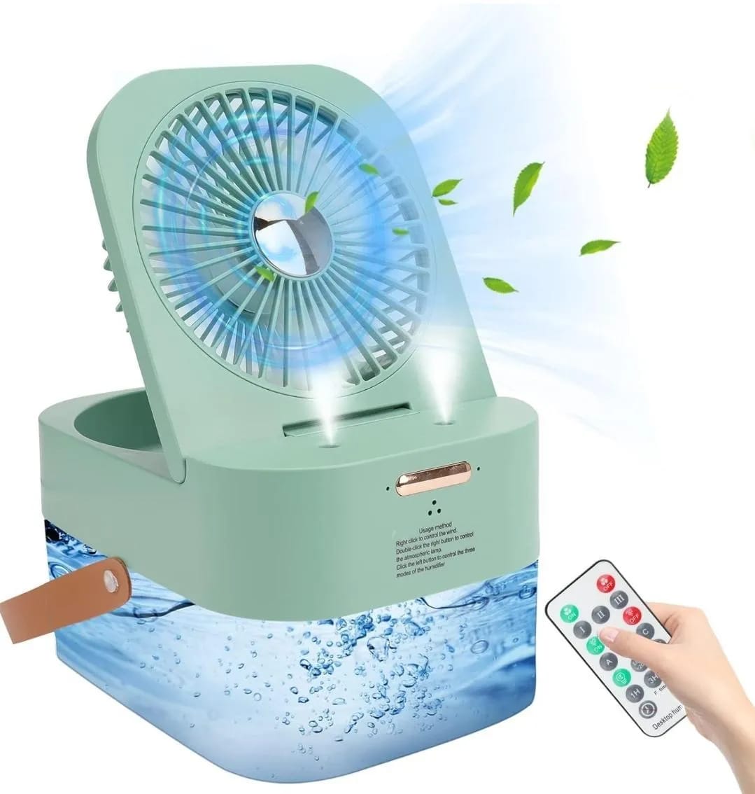 Sleek Portable USB Fan with Humidifier &amp; Ambient Light