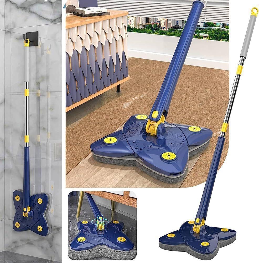 360° Rotating Triangular Flat Mop with Extendable Handle