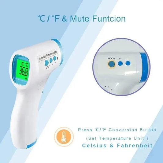 Digital Infrared Thermometer with Intelligent 3-Color Backlight