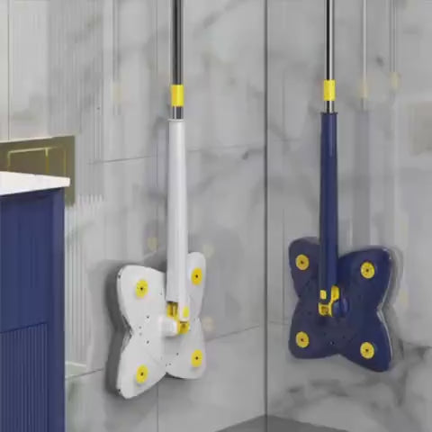 360° Rotating Triangular Flat Mop with Extendable Handle