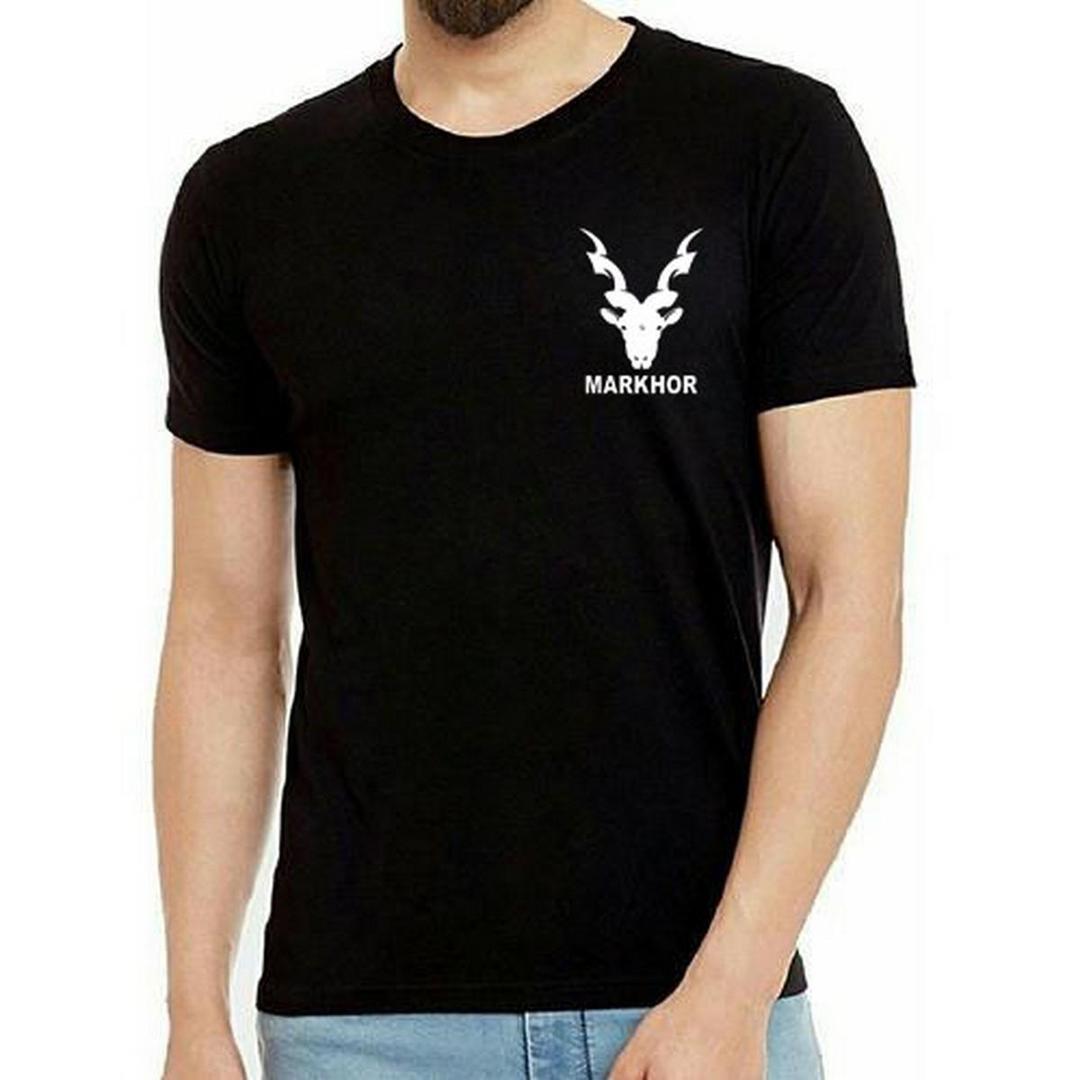 Men’s Black Graphic T-Shirt with Markhor Logo